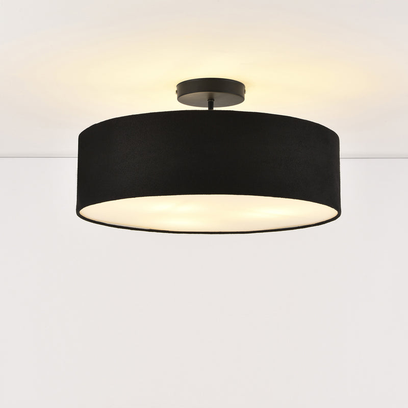 Måttskiss Plafond Missouri-ø45cm-organza-svart