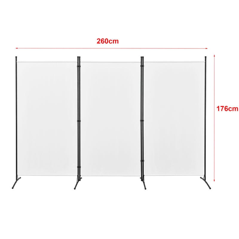 Måttskiss Rumsavdelare Teruel 3-delad 260x176 cm olika färger en.casa