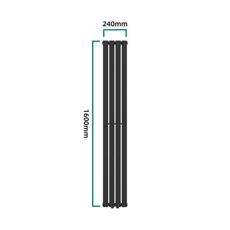 Måttskiss Designradiator Nore böjd tvåskiktad