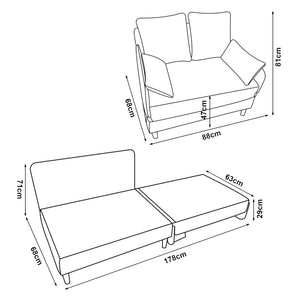 1-sits bäddsoffa Seinlus [en.casa]