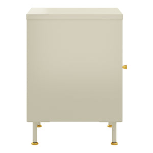 Sidobord Lindau 56x40x40 cm stål creme [en.casa] 