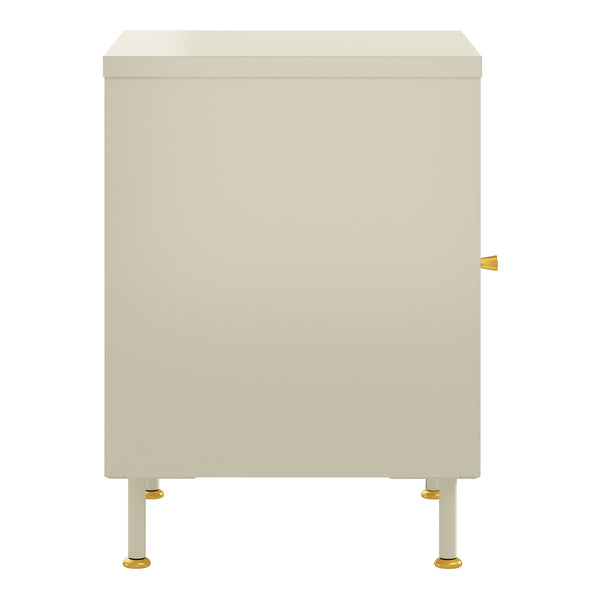 Sidobord Lindau 56x40x40 cm stål creme [en.casa] 