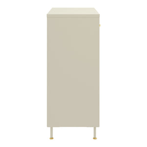 Vitrinskåp Lindau 97x80x40 cm stål creme [en.casa]
