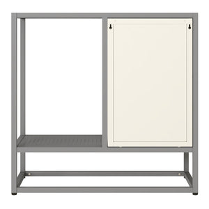 Sideboard Burlöv stål 70x72x35 cm grå/vit [en.casa]