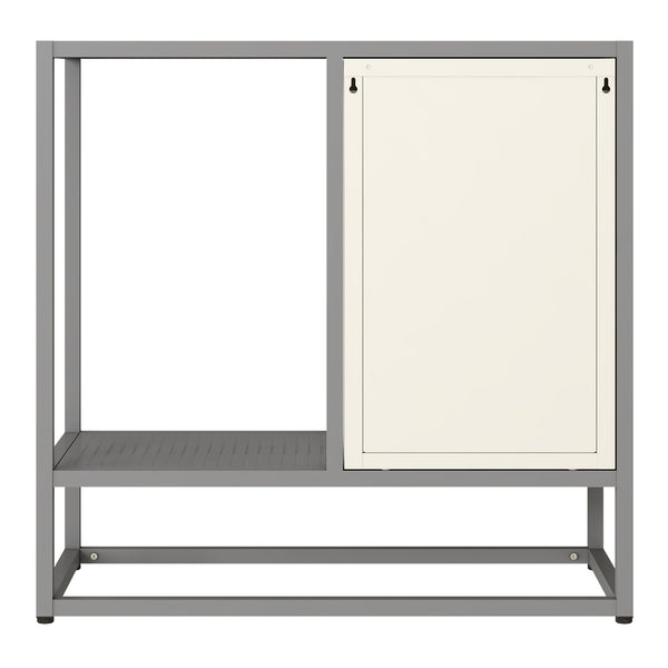 Sideboard Burlöv stål 70x72x35 cm grå/vit [en.casa]