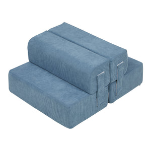 Husdjurstrappa Joelerhatra 4-delar 45x50x45 cm Cord Blå [en.casa]