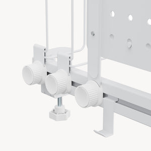 Skrivbordsorganisatör Sauda för klämning 50x50 cm stål vit [en.casa]