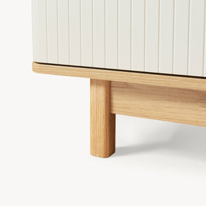 TV-skåp Ferrersp med 2 dörrar 140x40x45 cm eklook/sandfärgad [en.casa]