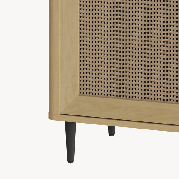 TV-bänk Lukhomso 152x40x54 cm Eklook/Rattanlook [en.casa]