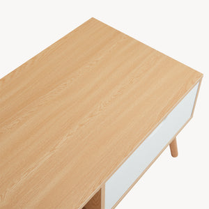 Soffbord Bordkak med låda 100x48x45 cm eklook/vit [en.casa]