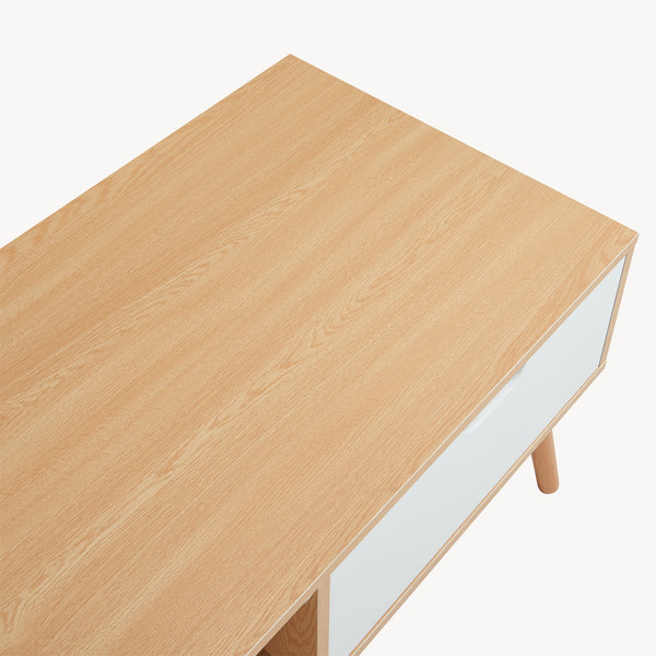 Soffbord Bordkak med låda 100x48x45 cm eklook/vit [en.casa]