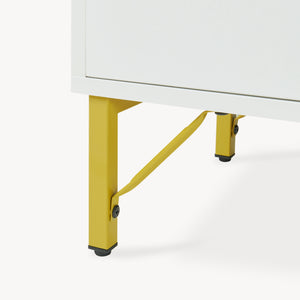 Sideboard Reyri 90x80x35 cm Vit/Guldfärgad [en.casa]