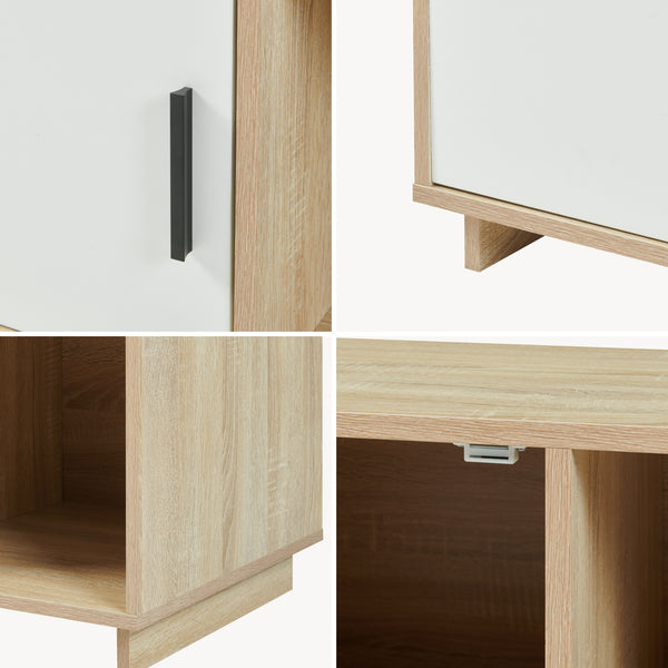 Soffbord Kenta 80x45x40 cm Sonoma-eklook/Vit [en.casa]