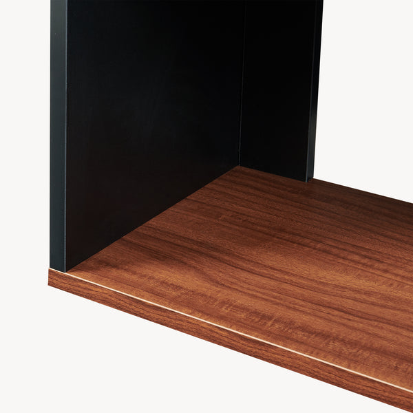 Sidobord Trond 80x29x60 cm Svart/Valnötutseende [en.casa]