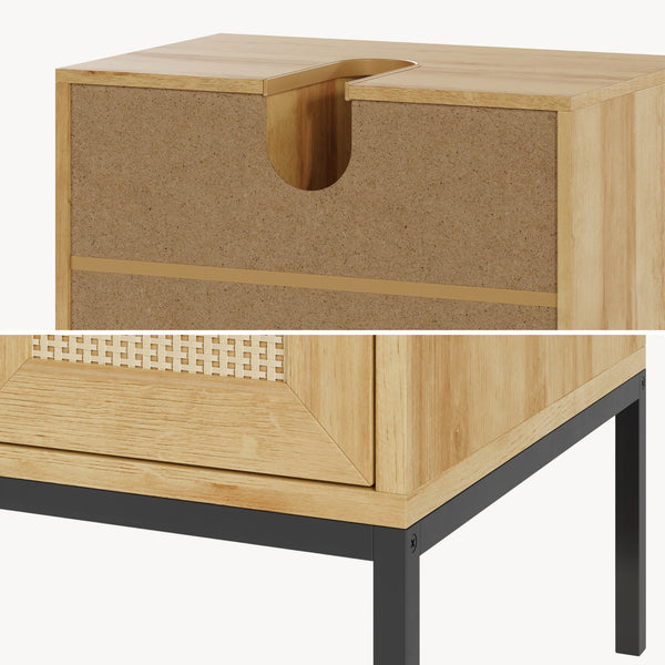 Tvättställsskåp Marhasa 60x60x40 cm Eklook/Svart [en.casa]