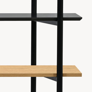 Bokhylla Kappespoo 124x80x35 cm Svart/Eklook [en.casa]