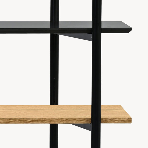 Bokhylla Kappespoo 124x80x35 cm Svart/Eklook [en.casa]