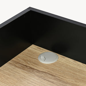 Skrivbord Kappespoo 84x80x50 cm Svart/Eklook [en.casa]