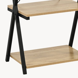 Fristående hylla Kappespoo 84x50x30 cm Svart/Eklook [en.casa]
