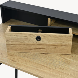 Skrivbord Var 93x90x50 cm Svart/Eklook [en.casa]