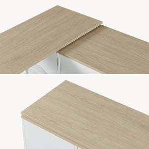 Rullbar köksö med roterbar arbetsyta Kudebola 115x40x94 cm eklook/vit [en.casa]