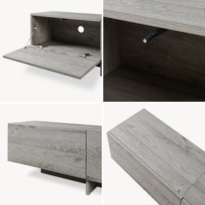 TV-bänk Kapipimso med 3 klaffar 194x31x37 cm eklook, grå [en.casa]