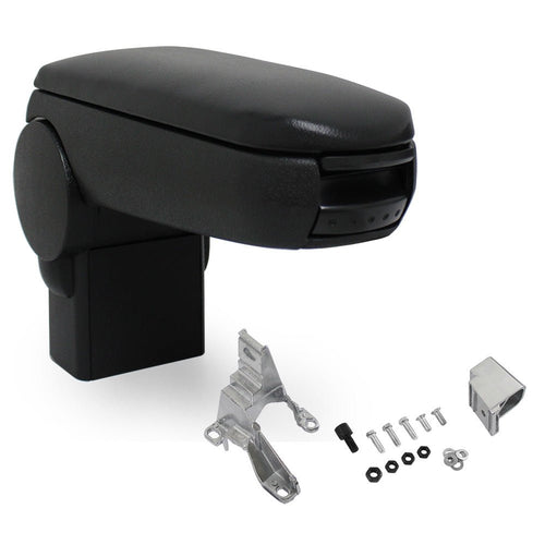 Mittenarmstöd Škoda Octavia 1U årsmodell 97 - 04 armstöd med förvaringsfack vadderad textil svart [pro.tec] - premiumXL
