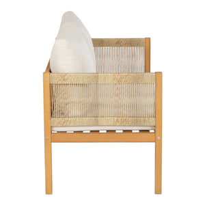 Trädgårdsset Cannole av bord, soffa och 2 stolar akacia beige [casa.pro]