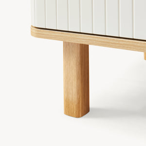Sideboard Ferrersp med 2 dörrar 80x80x40 cm eklook/sandfärgad [en.casa]