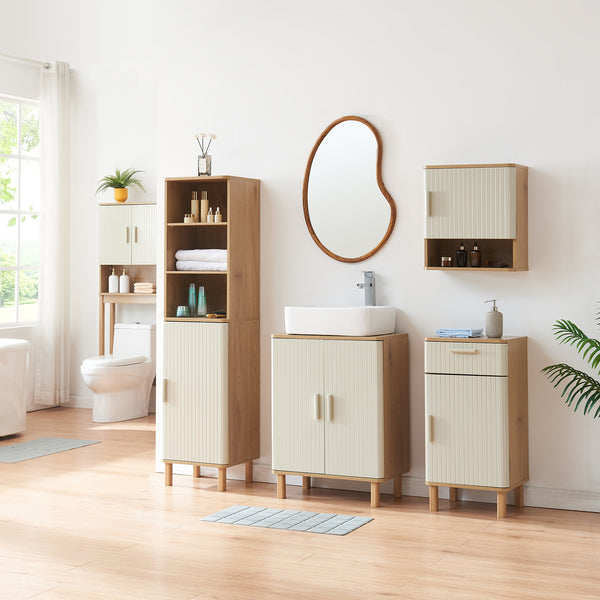 Väggskåp Ferrersp 50x45x24 cm Eklook/Sandfärgad [en.casa]