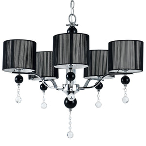 [lux.pro]® Elegant ljuskrona Chrom Black-krom/svart-5xE14