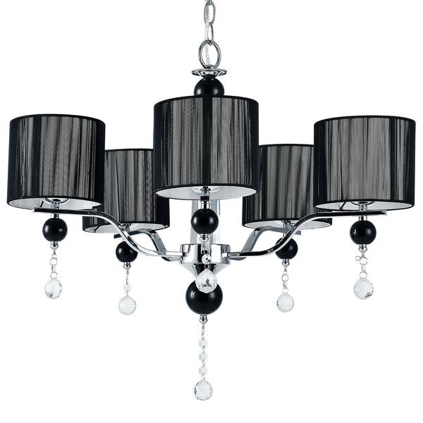 [lux.pro]® Elegant ljuskrona Chrom Black-krom/svart-5xE14