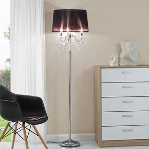 [lux.pro]® Elegant golvlampa - Noble Black 3xE14 - 40W - svart /krom