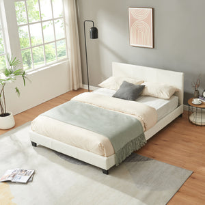Corium® Dubbelsäng Falsterbo - konstläder (140 x 200 cm) - vit