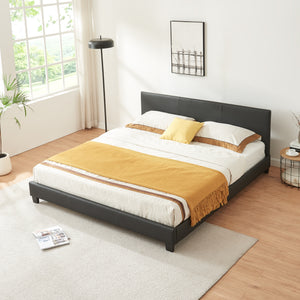 Corium® Kontinentalsäng Filipstad - konstläder (160 x 200 cm) - svart
