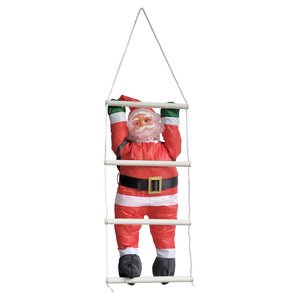 Klättrande tomte med stege 85x25cm upphängbar textil, plast [en.casa]