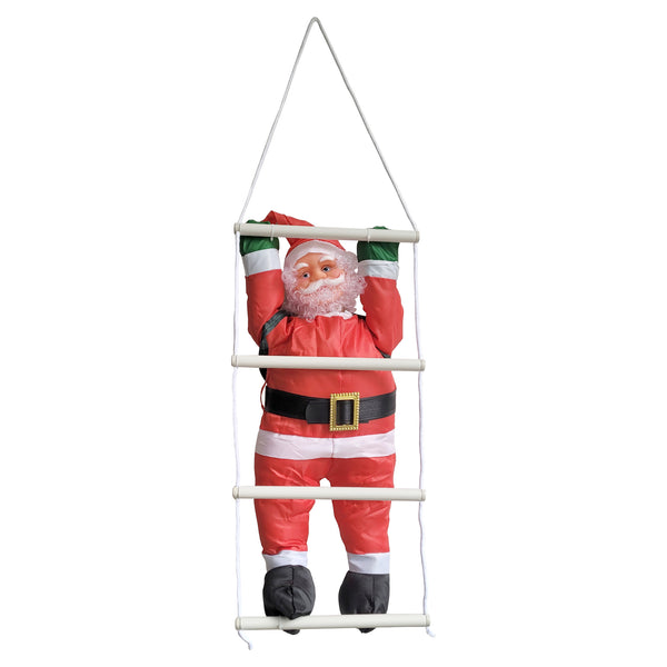 Klättrande tomte med stege 85x25cm upphängbar textil, plast [en.casa]