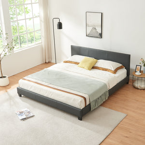 Corium® Kontinentalsäng Hokksund - konstläder - (180 x 200 cm) - mörkgrå