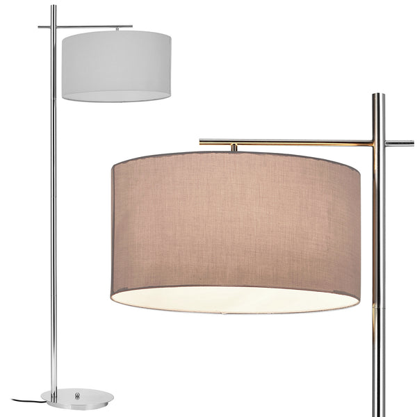 [lux.pro]® Elegant golvlampa - London 1xE27 - 60W - grå/krom