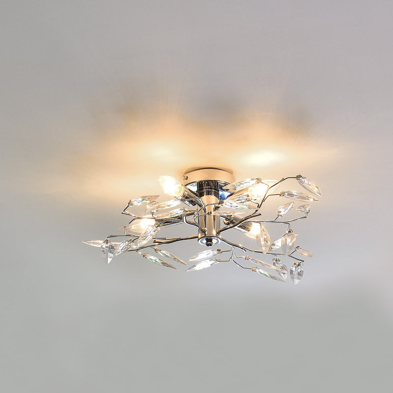 Måttskiss Stilig plafond - Kira - krom / silver