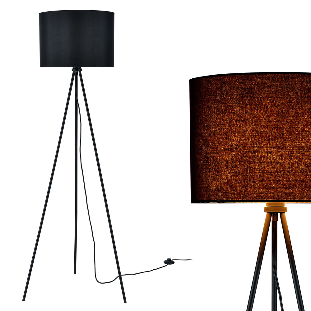 Golvlampa vridbar fot 1x E27 Ø 29,5 x 150 cm Svart lux.pro - premiumXL