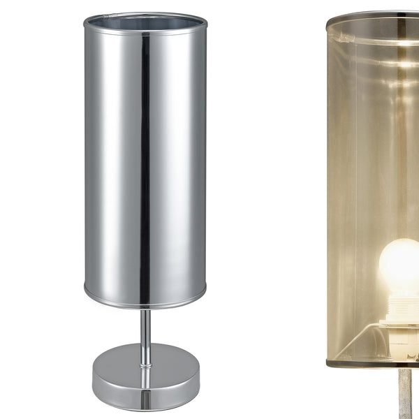 [lux.pro]® Bordslampa-44x13,5cm-förkromad metall-kromfolie-krom