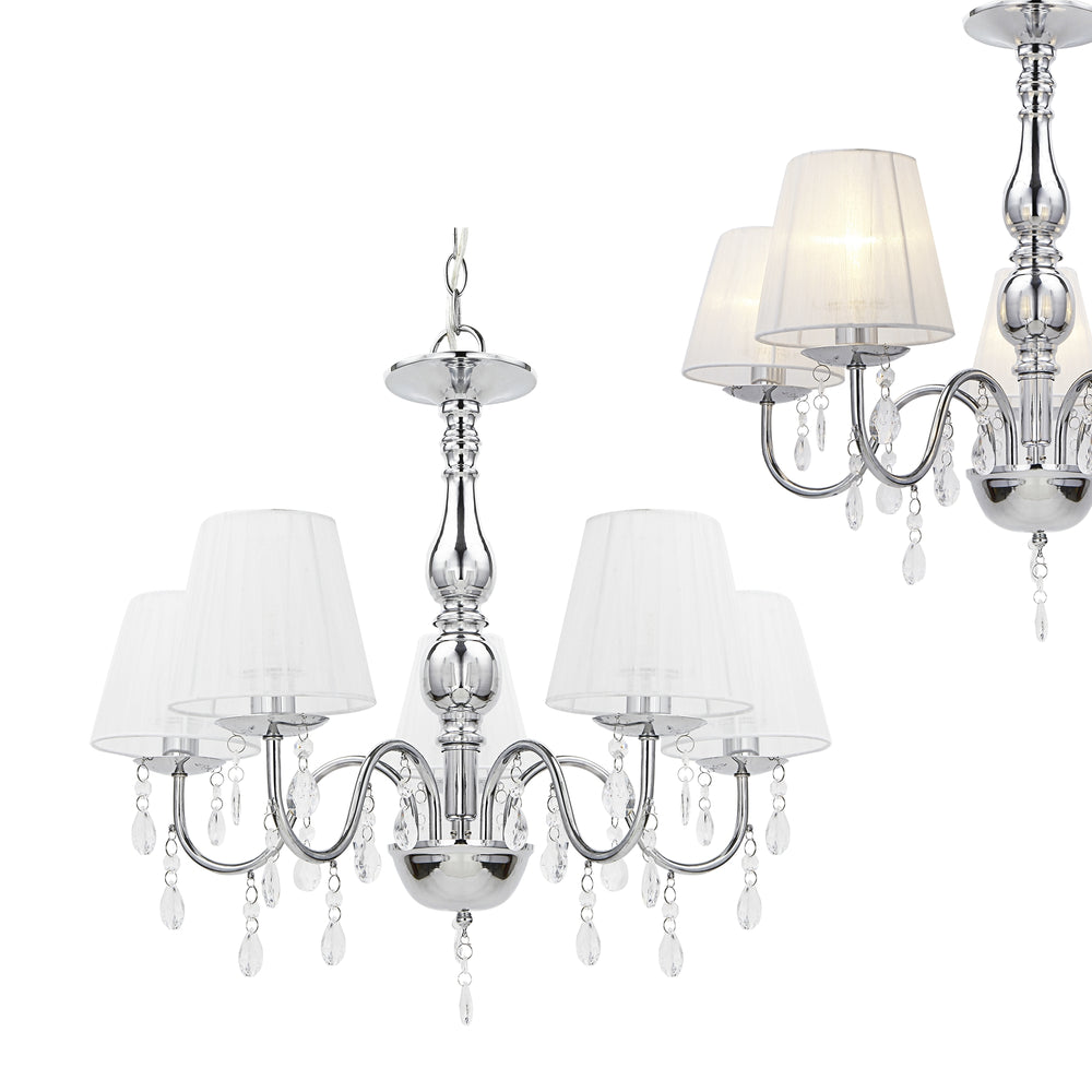 Kronljus Isabell 5 - ljusarmad krom lux.pro - premiumXL