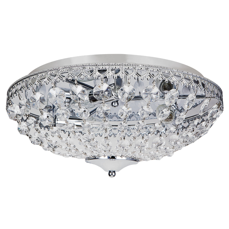 Måttskiss Stilig plafond - Lydia - 3 x E14, Ø40 cm krom [lux.pro]
