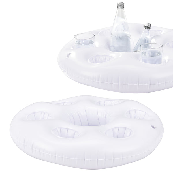 Uppblåsbar pool bar med drickhållare plats för 7 glas vit [casa.pro]
