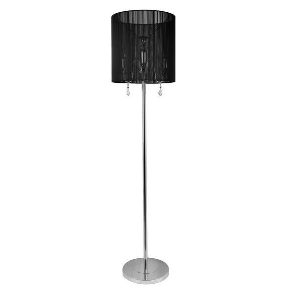 [lux.pro]® Elegant golvlampa - Fabrica (3 x E14) - 42W - krom / svart