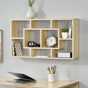 Vägghylla Sonoma ekfärg 85x47,5x16 [en.casa]