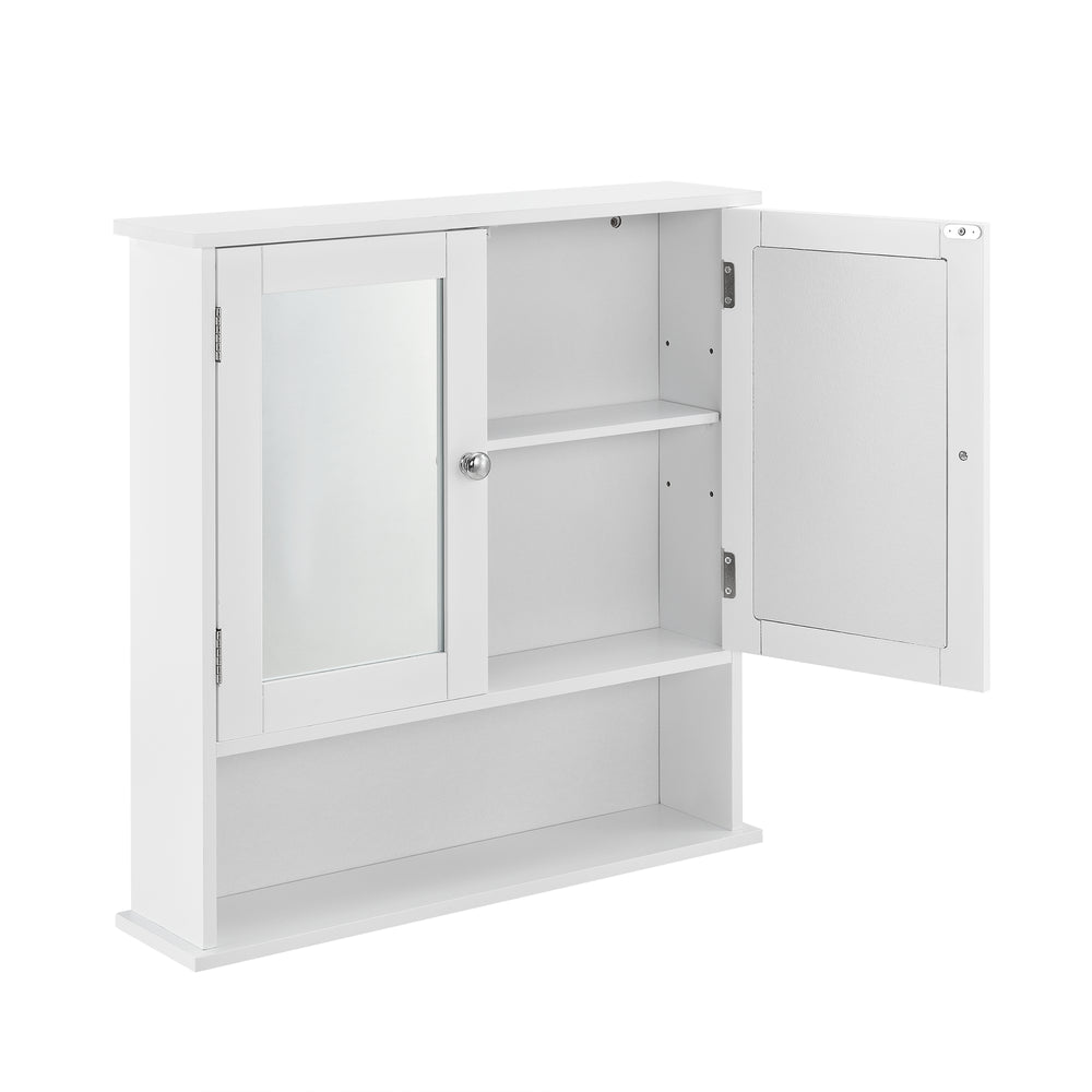 Badrumsskåp Locust 58x56x13 cm Vit [en.casa] - premiumXL