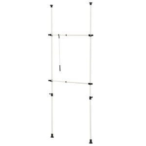 Teleskop garderobsystem (justerbar bredd höjd) 110 305cmx75 115cm vit [en.casa]