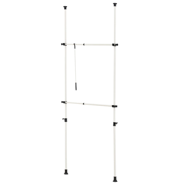 Teleskop garderobsystem (justerbar bredd höjd) 110 305cmx75 115cm vit [en.casa]